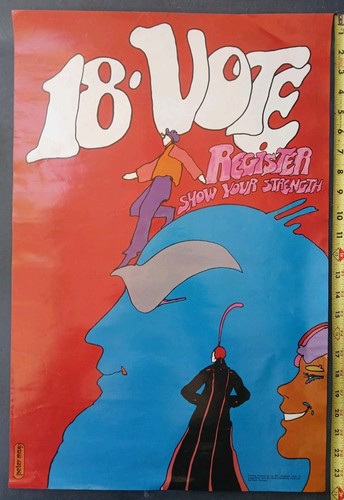 1972 vintage peter - max, vote